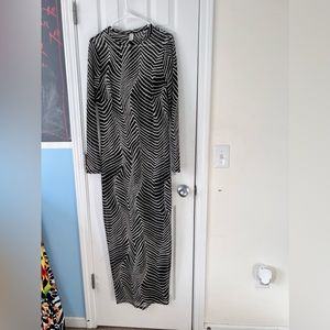 Black and white striped dress